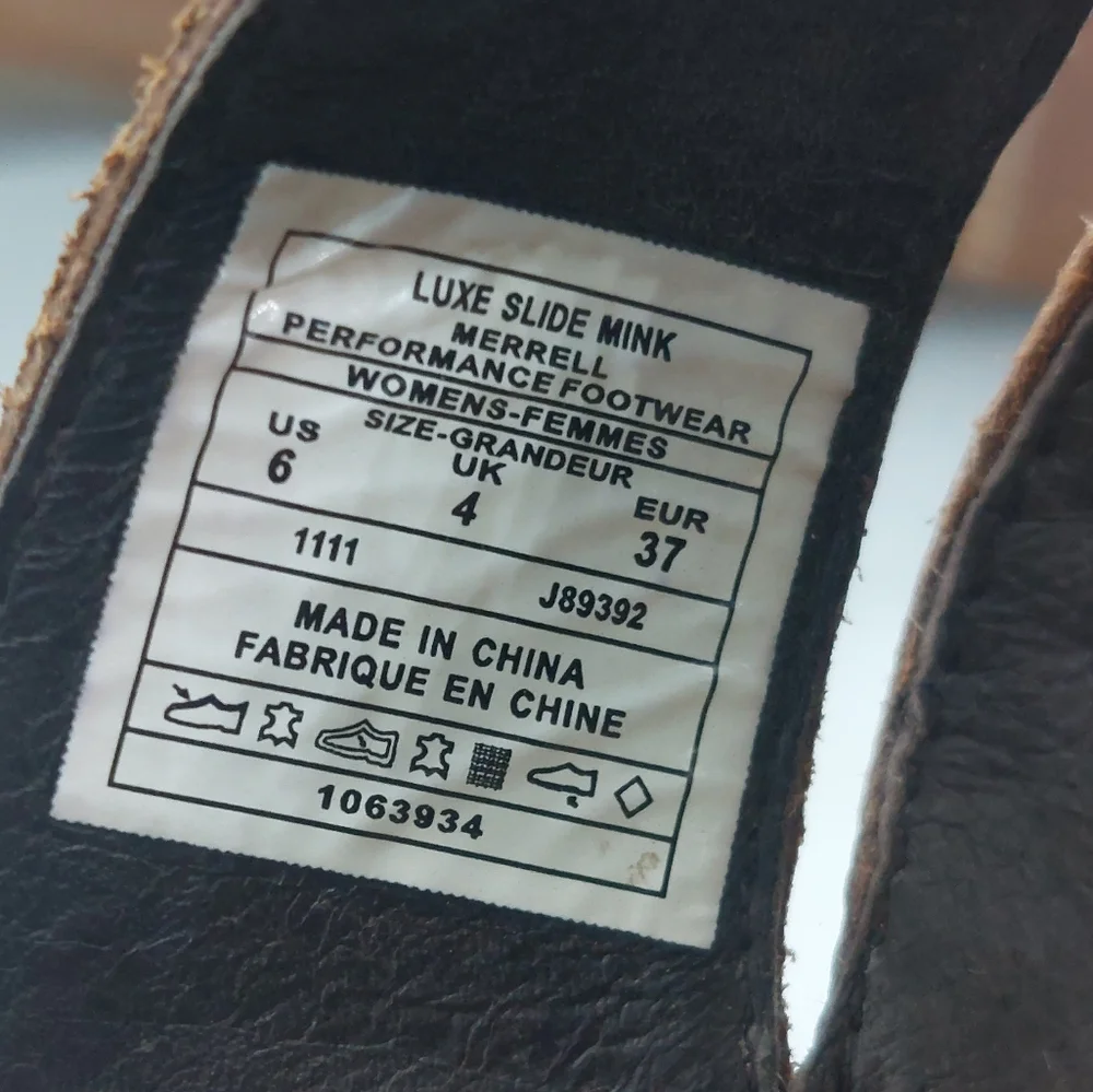 MERRELL Luxe Slide Mink Sandal Womens Sz 6 Brown Slip On Cushioned Comfort Shoes